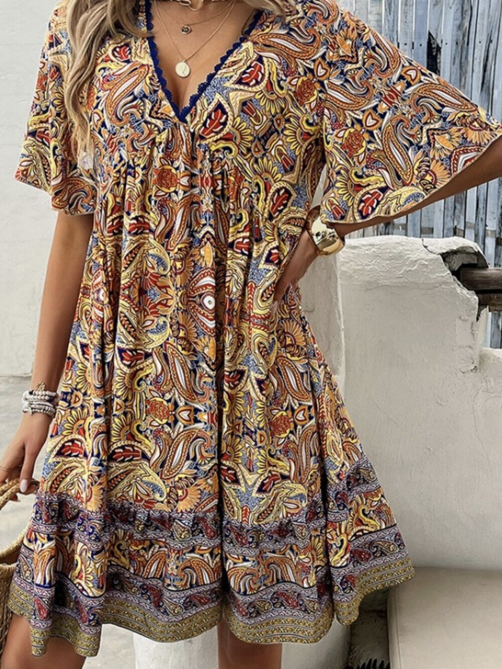 Very light summer dress woman size S 100% Viscose NWOT